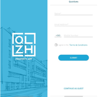 Login page for QLZH property app 