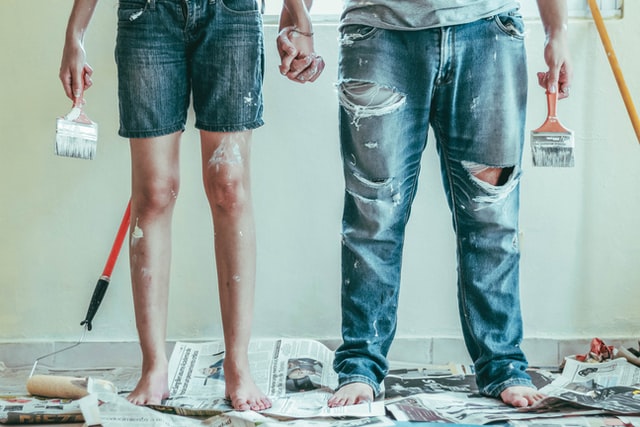 Painting can improve any property rental, but be sure to discuss with your landlord first