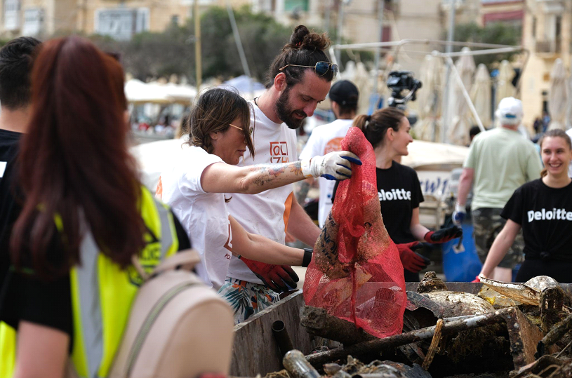 Tonnes of waste was taken by hand to waiting skips by everyone who helped on the day